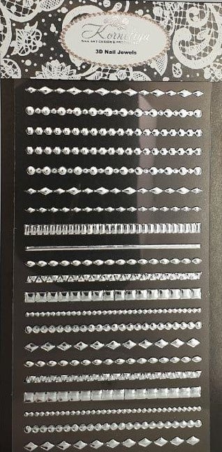 Korneliya 3D Nail Jewels XL- XL09 Studs Silver