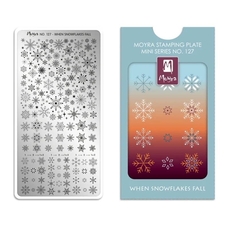 Moyra Mini Stamping Plate 127 WHEN SNOWFLAKES FALL