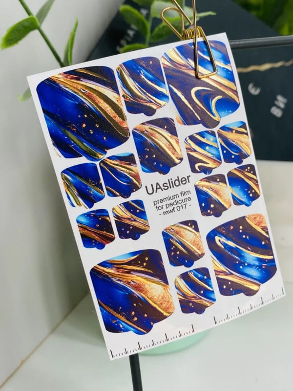 Pedicure Nail Wrap Premium MWF 017 – Blue Galaxy