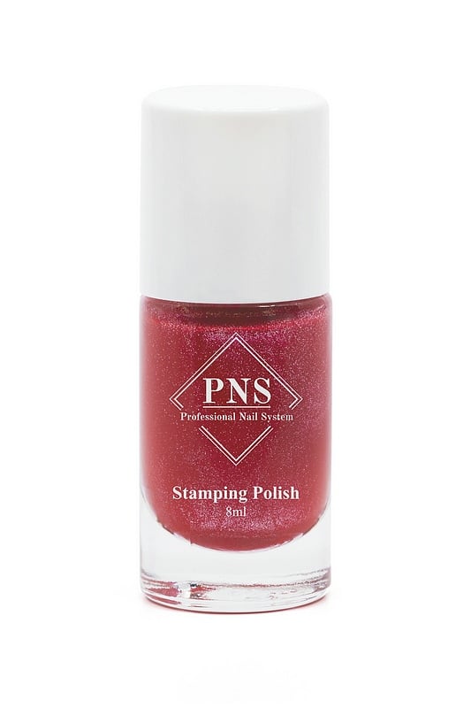 PNS Stamping Polish No.34 Rood met Glitter