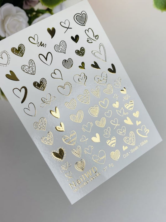 Waterdecal DeLuxe 037 FG – Gouden Hartjes Waterdecals