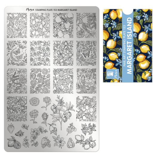 Moyra Stamping Plate 153 MARGARET ISLAND met Try out Sheet