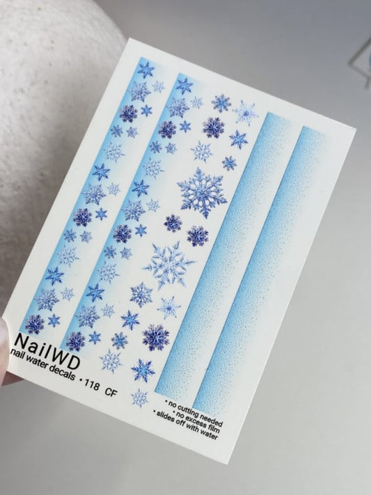 No Cut 118 CF – Frozen Snowflakes No Cut Water Decals