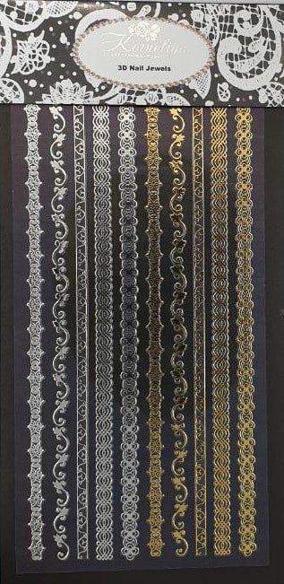 Korneliya 3D Nail Jewels XL- XL10 Lace Lines