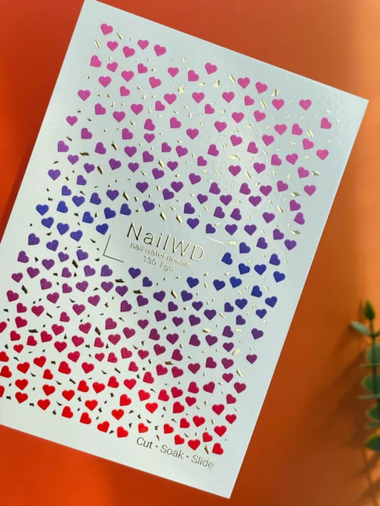 Waterdecal DeLuxe 130 - NAILWD Colorfull Hearts