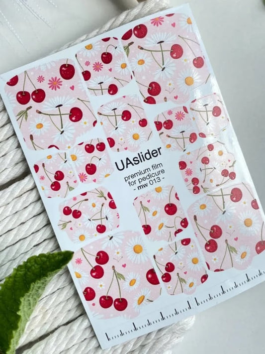 Pedicure Nail Wrap Premium MW 013 – Cherry Blossom