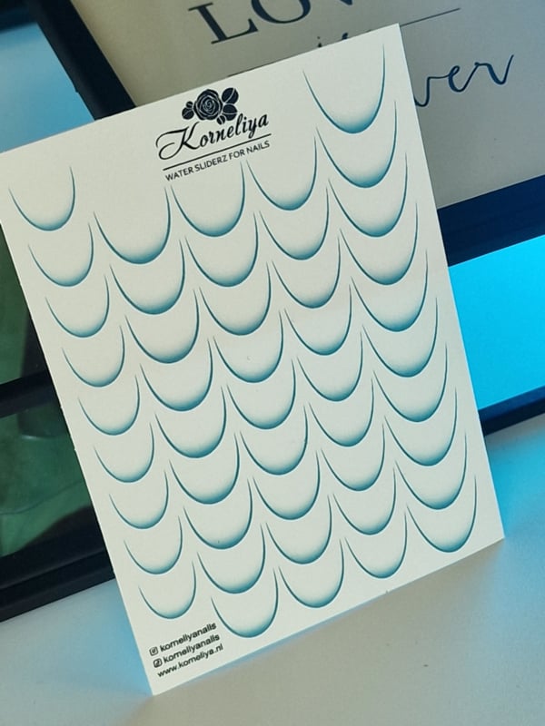 Korneliya Waterdecal French Smile Line OMBRE TURQOOISE