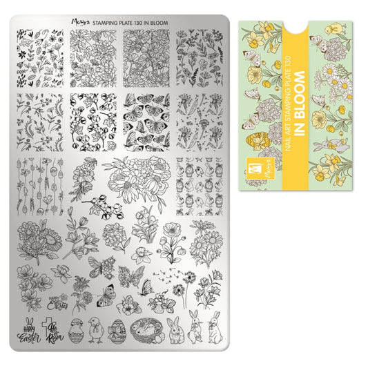 Moyra Stamping Plate 130 IN BLOOM + Try On Sheet
