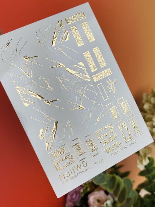 Waterdecal DeLuxe 040 FG – Gouden Marble & Geometrisch Design Waterdecals