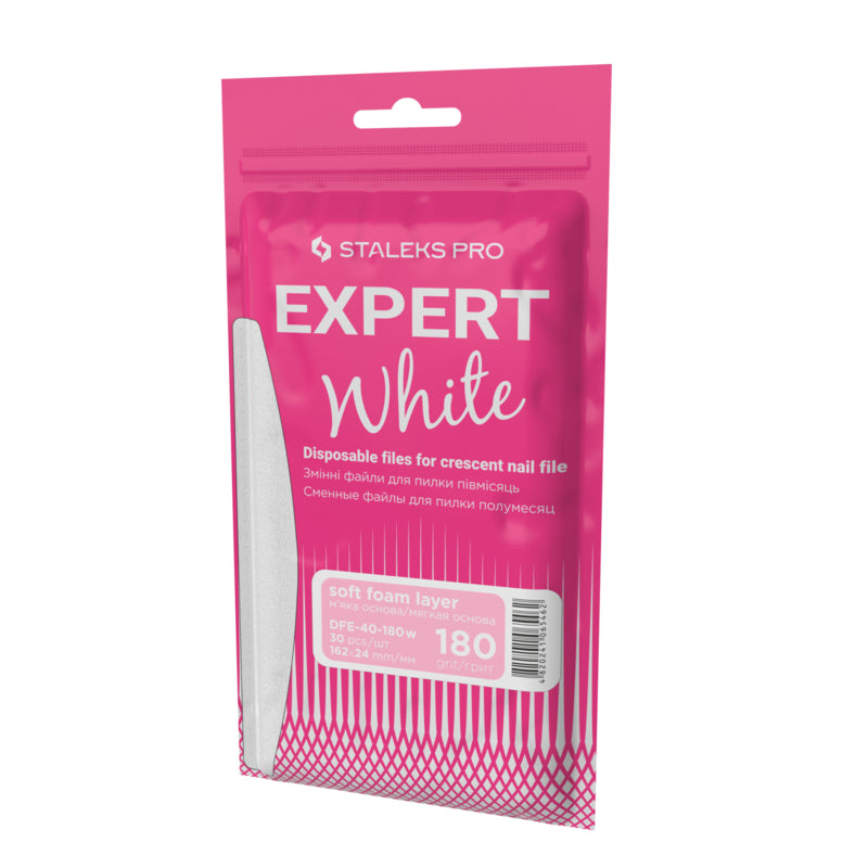 Staleks EXPERT Witte Plakvijl met soft foam DFE-40-180w HALFMOON 180 grit 30 stuks