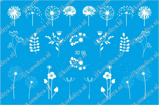 Korneliya 3D Waterdecal - 3D 050 White