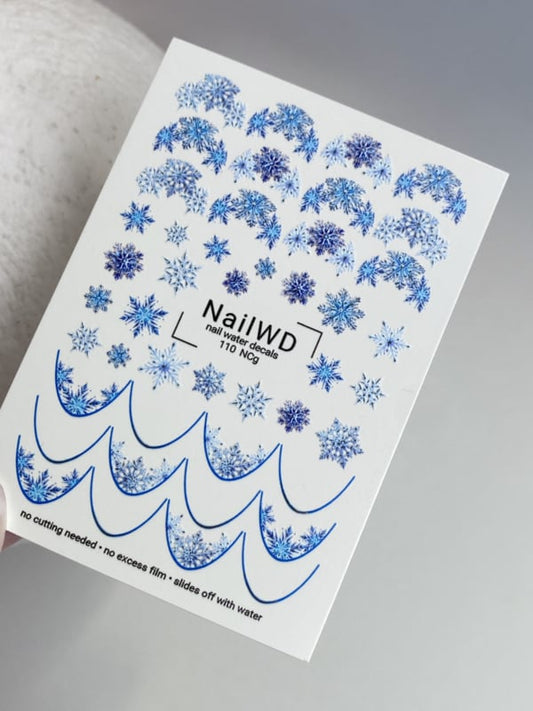 No Cut 110 NCg – Frosty Snowflakes No Cut Water Decals