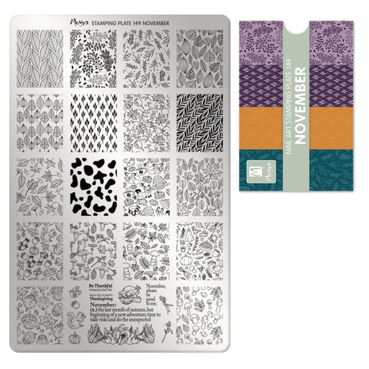Moyra Stamping Plate 149 NOVEMBER + Gratis Try-on Sheet