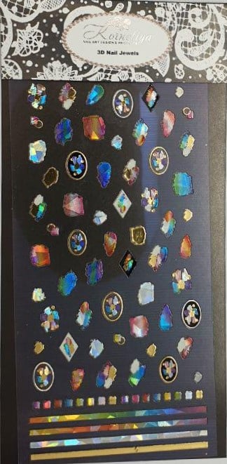 Korneliya 3D Nail Jewels XL - XL03 Rainbow Stones