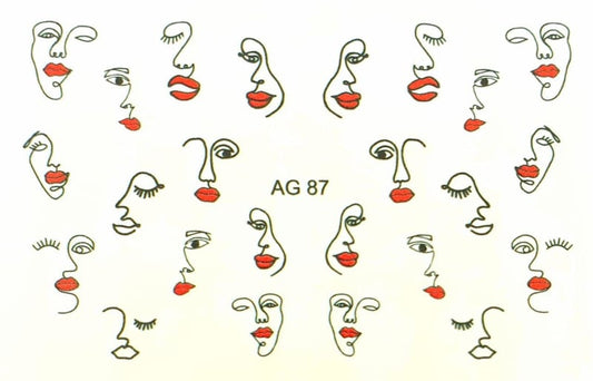 Korneliya Airbrush Waterdecal   AG 087 Black/Red