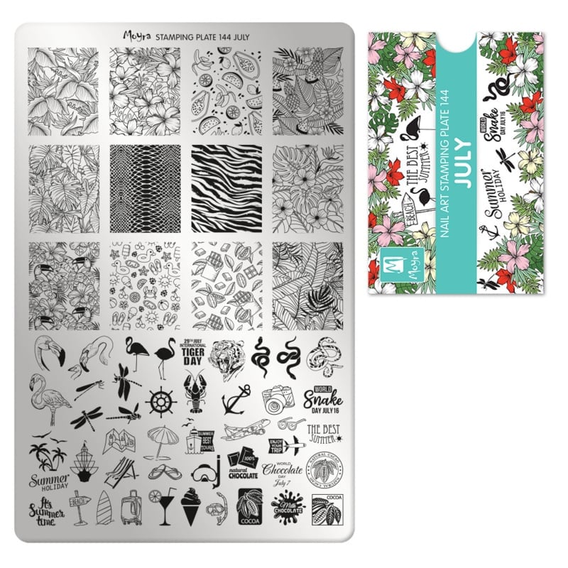 Moyra Stamping Plate 144 JULY + Gratis Try-on Sheet
