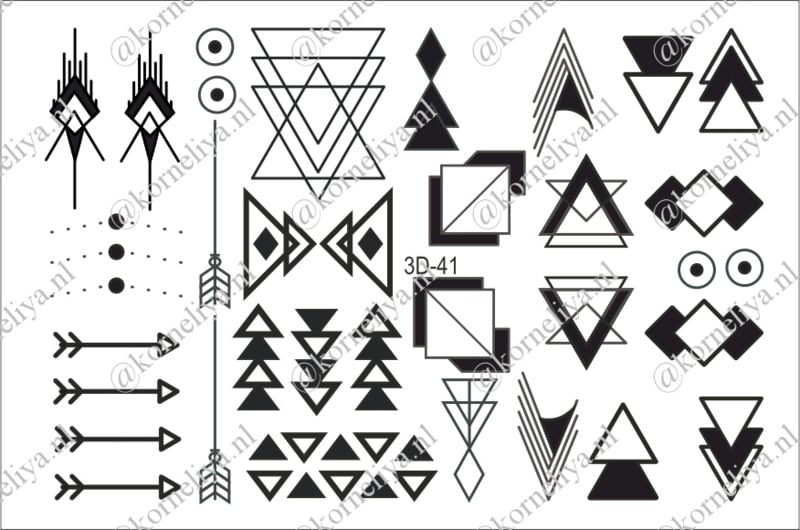 Korneliya 3D Waterdecal - 3D 041 Black