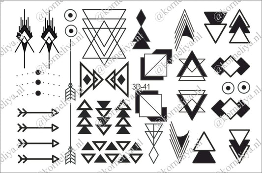 Korneliya 3D Waterdecal - 3D 041 Black