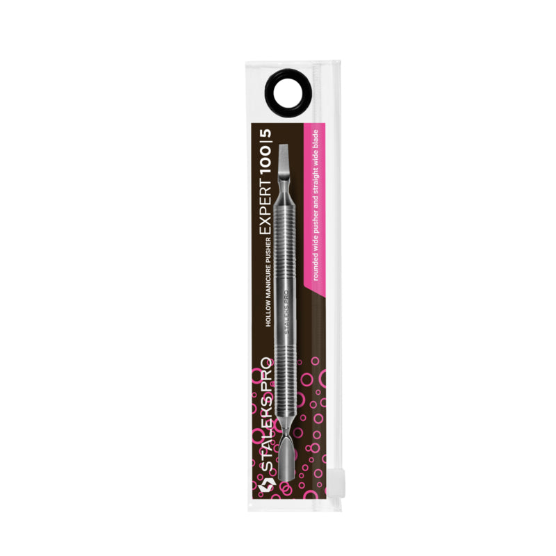 Staleks Hollow manicure pusher EXPERT 100 TYPE 5 Brede ronde pusher met recht breed blad