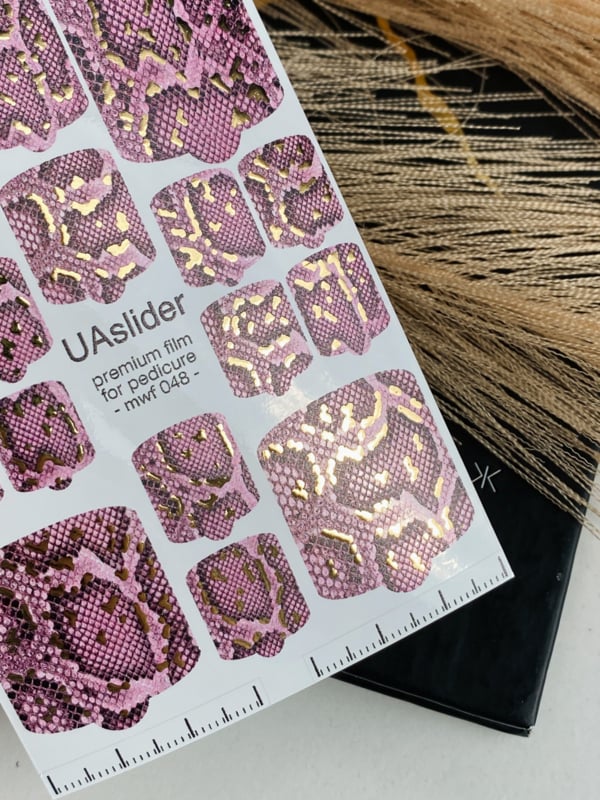 Pedicure Nail Wrap Premium MWF 048 – Pink Snake Glam