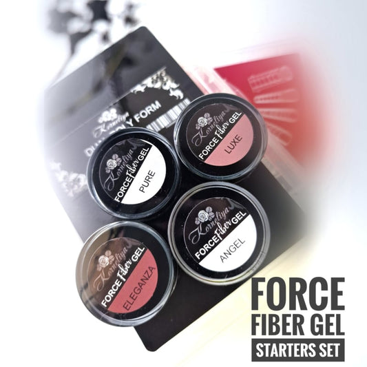 Korneliya Force Fiber Gel Proefset 5 ml – Builder Gel Starterset met Dual Forms (Pure, Angel, Luxe & Eleganza)