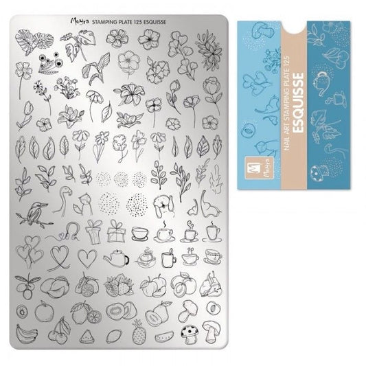 Moyra Stamping Plate 125 Esquisse + Try On Sheet