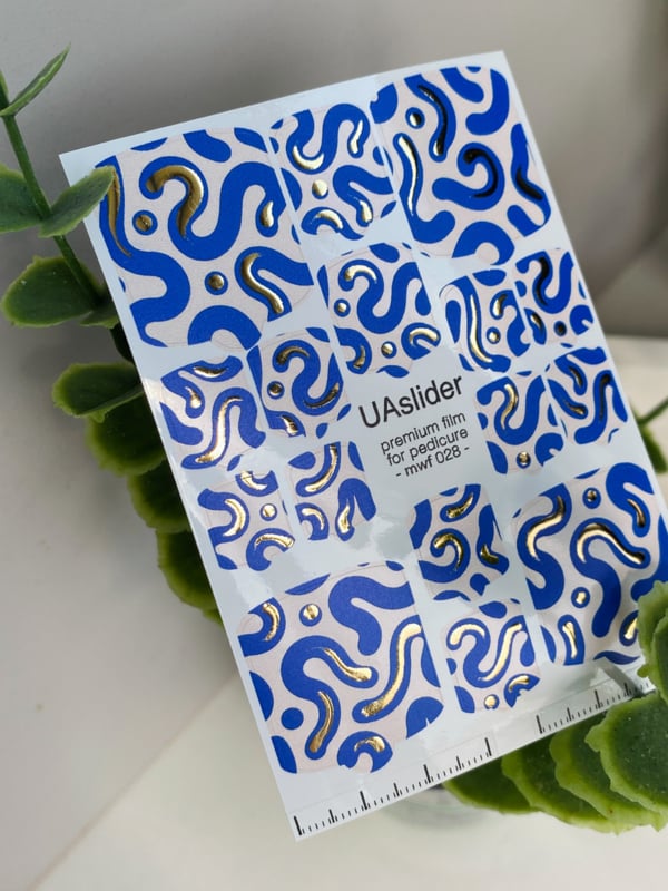 Pedicure Nail Wrap Premium MWF 028 – Blue Wave Chic