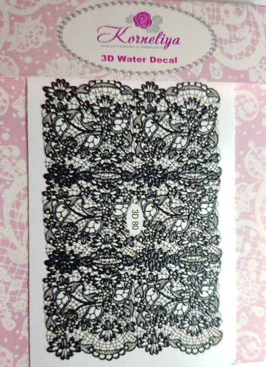Korneliya 3D Waterdecal - 3D 080 Black