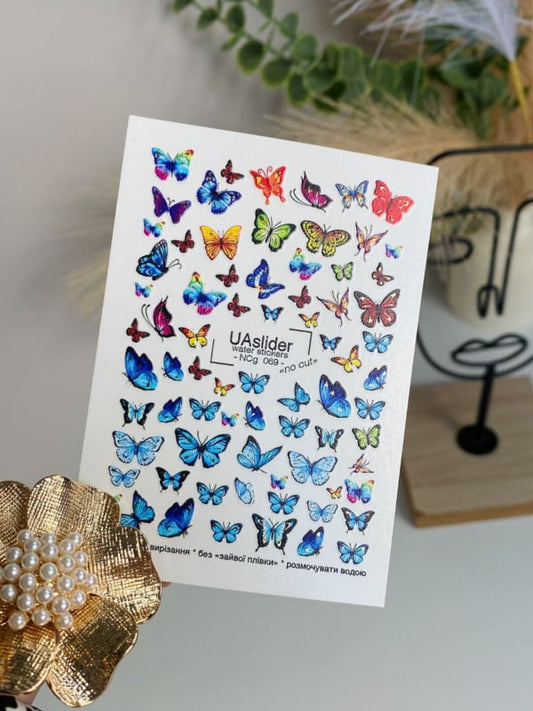 No Cut 069 Rainbow Butterflies