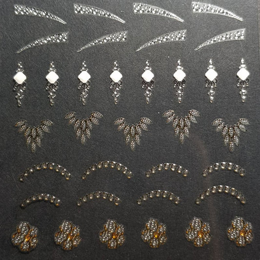 Korneliya 3D Nail Jewels - NJ04 Comets and Leafs