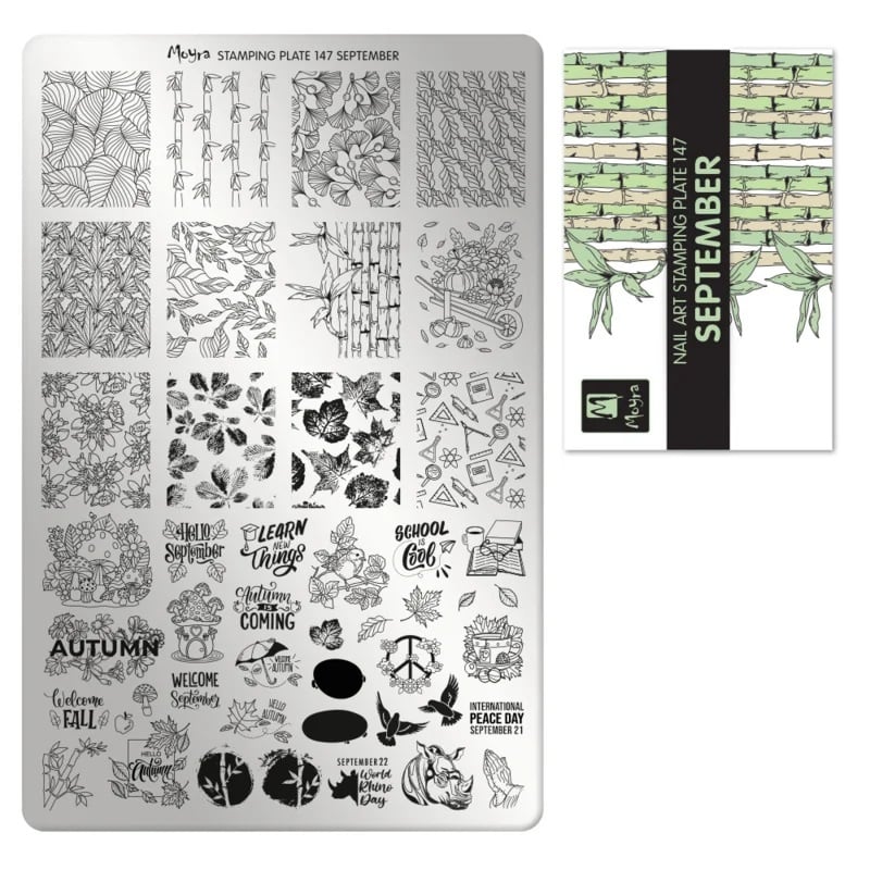 Moyra Stamping Plate 147 SEPTEMBER + Gratis Try-on Sheet