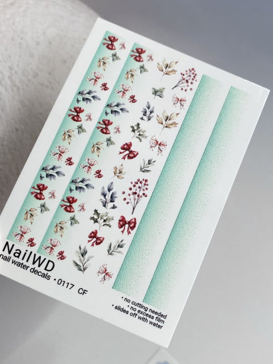 No Cut 117 CF – NAILWD Mint Christmas No Cut Water Decals