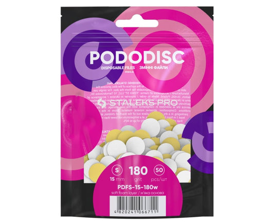 Staleks PODODISC PDFS-15-180 Witte refillpads 50 Stuks maat S (15mm) Grit 180