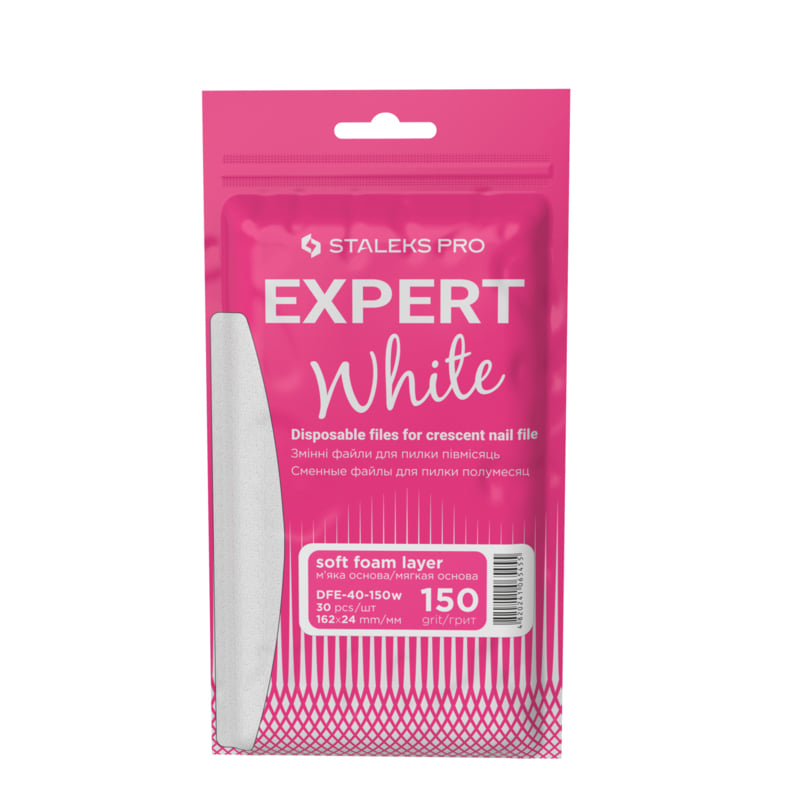 Staleks EXPERT Witte Plakvijl met soft foam DFE-40-150w HALFMOON 150 grit 30 stuks