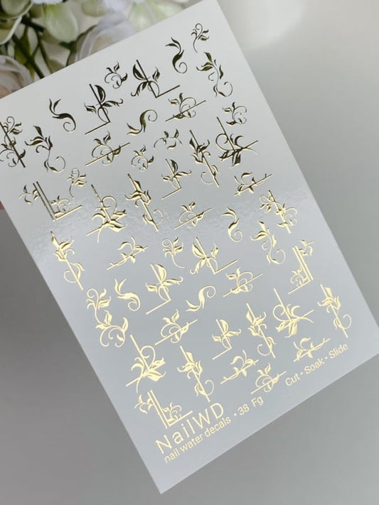 Waterdecal DeLuxe 038 FG– Barokke Gouden Ornamenten Waterdecals