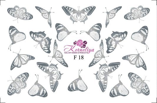 Korneliya Folie Decal F 18 VLINDER ZILVER