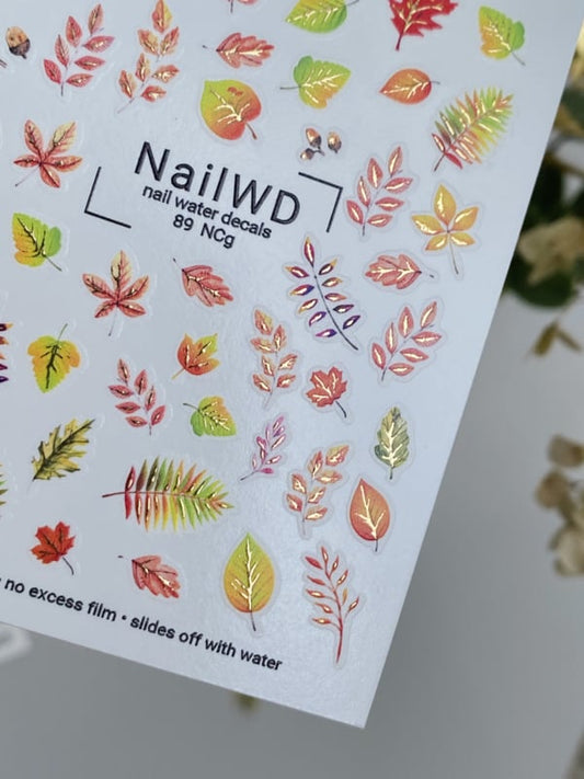No Cut 089 NAILWD Autumn Leaves No Cut Water Decals