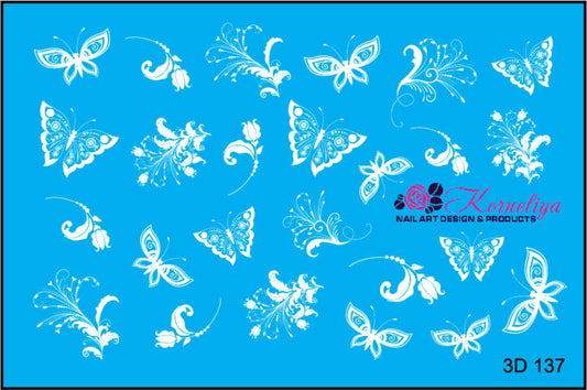 Korneliya 3D Waterdecal - 3D 137 WHITE