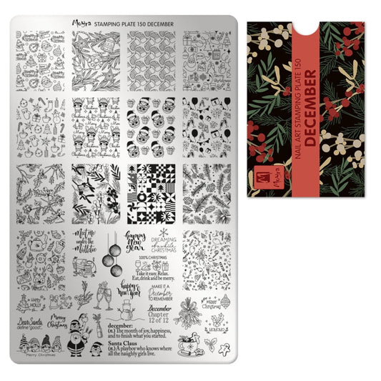Moyra Stamping Plate 150 DECEMBER + Gratis Try-on Sheet