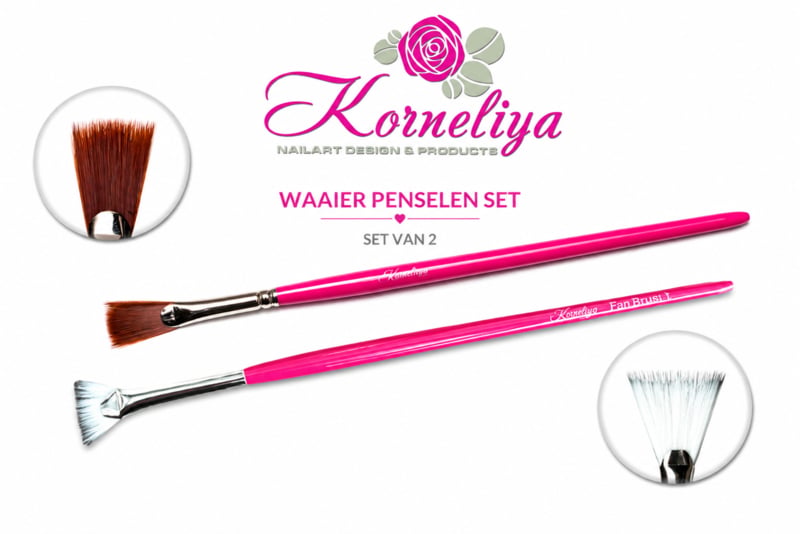 Korneliya Penseel Combi set Waaierpenseel