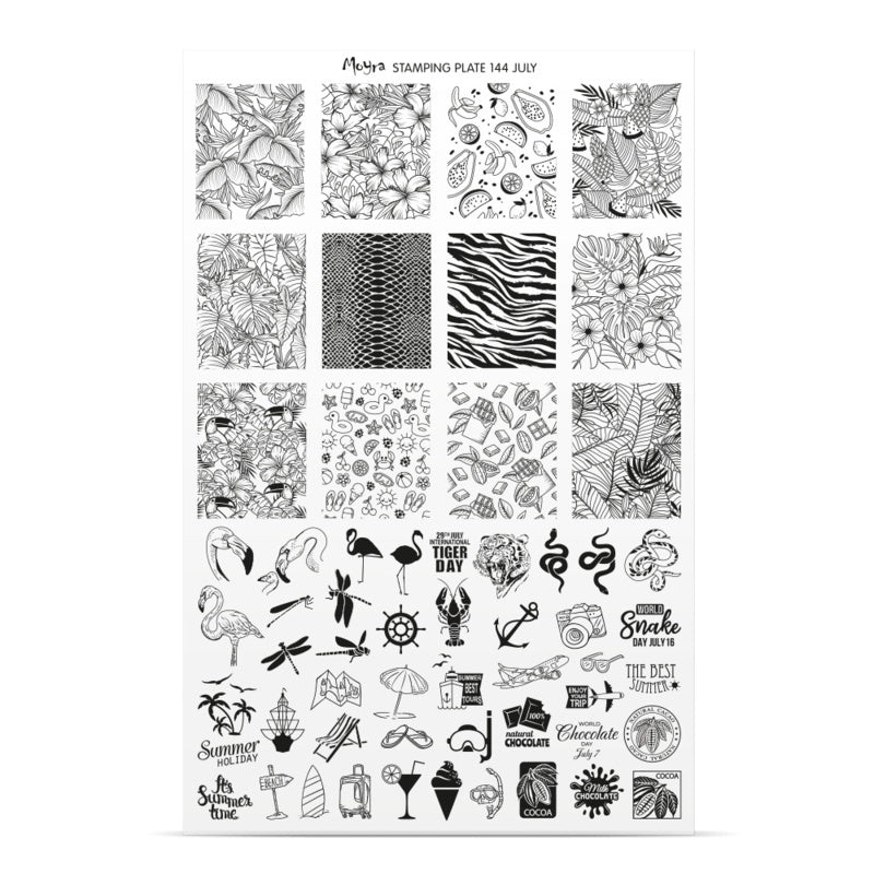 Moyra Stamping Plate 144 JULY + Gratis Try-on Sheet