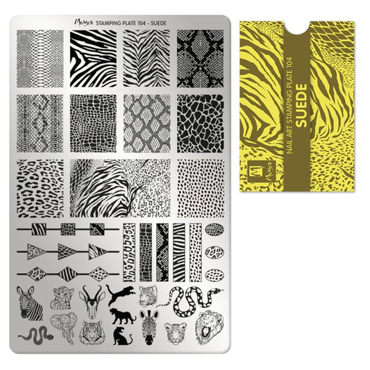 Moyra Stamping Plate 104 SUEDE + Try On Sheet