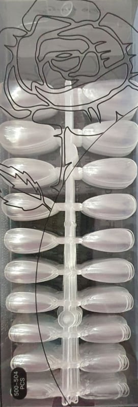 CHIMP Press - On / Show Tips ALMOND CLEAR box met 500 Stuks (10 maten)