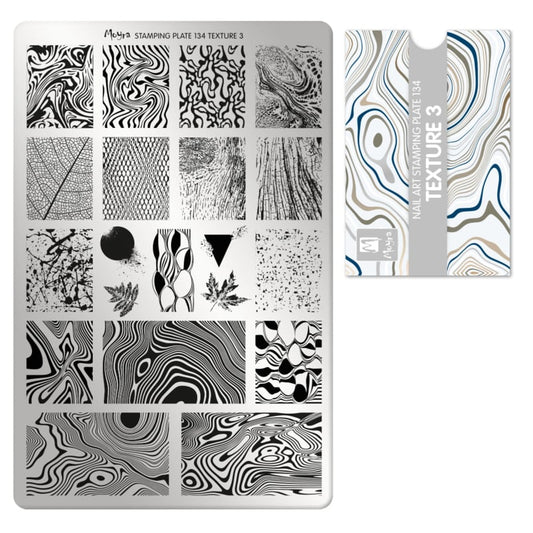 Moyra Stamping Plate 134 TEXTURE 3 + Gratis Try-on Sheet