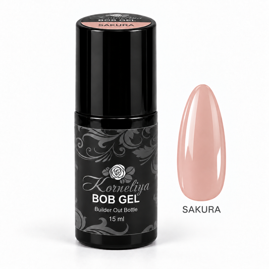 Korneliya BOB Gel SAKURA 15 ml met kleursticker en nagelstaal