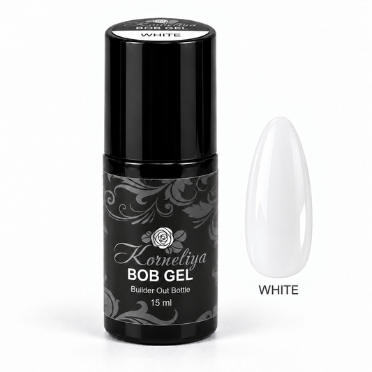 Korneliya BOB Gel WHITE 15 ml met kleursticker en nagelstaal