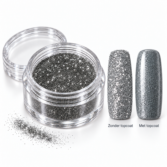 Korneliya Crystal Sugar 403 Silver – zonder en met topcoat