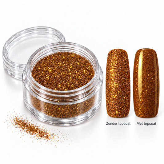 Korneliya Crystal Sugar 406 Copper – zonder en met topcoat