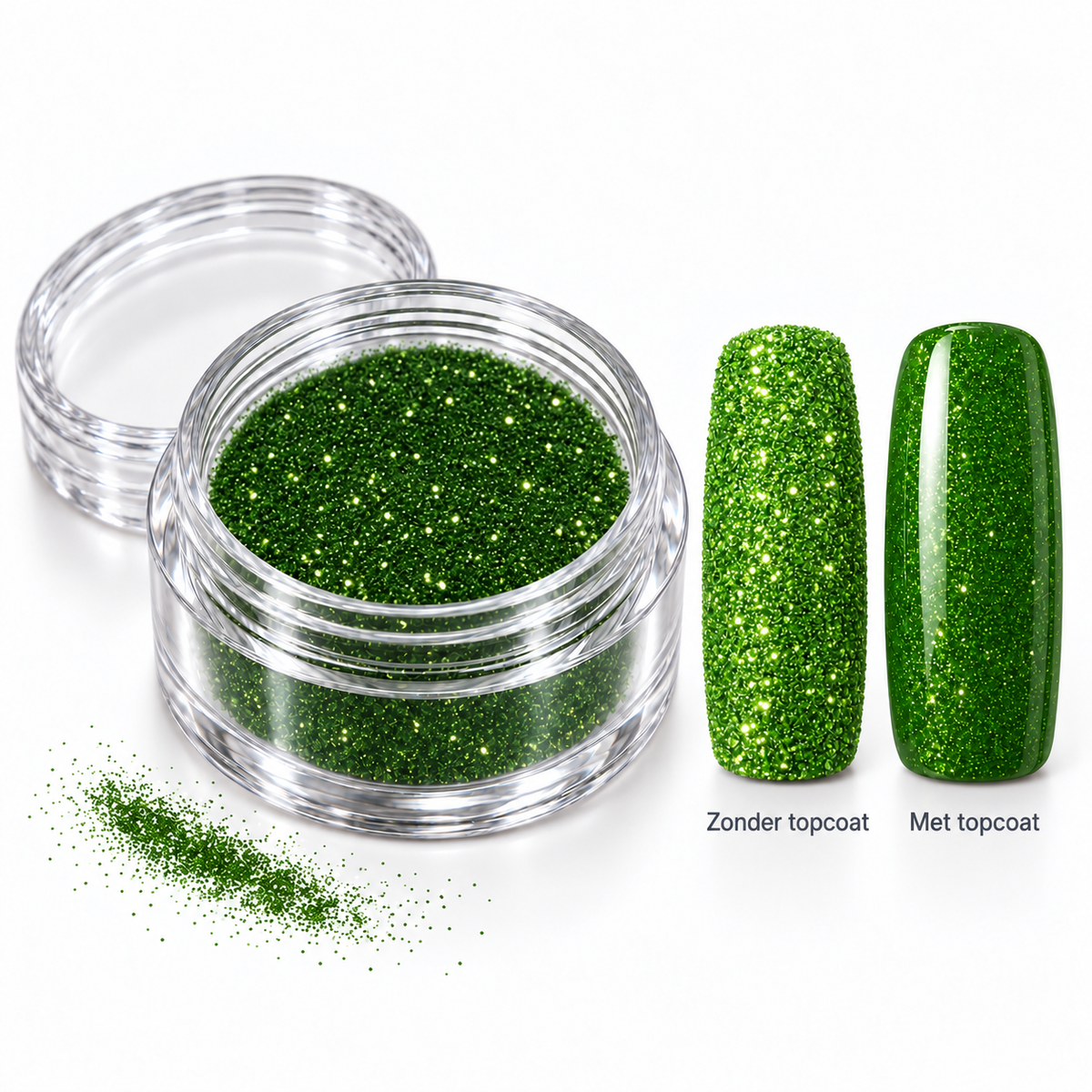Korneliya Crystal Sugar 410 Green – zonder en met topcoat