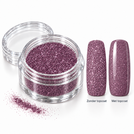 Korneliya Crystal Sugar 414 Roze – zonder en met topcoat